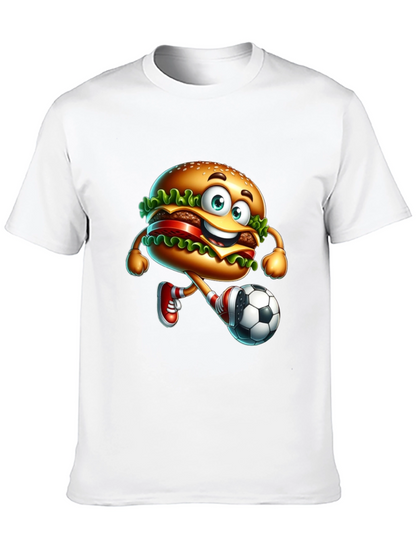 Burger Soccer Player Graphic T-Shirt