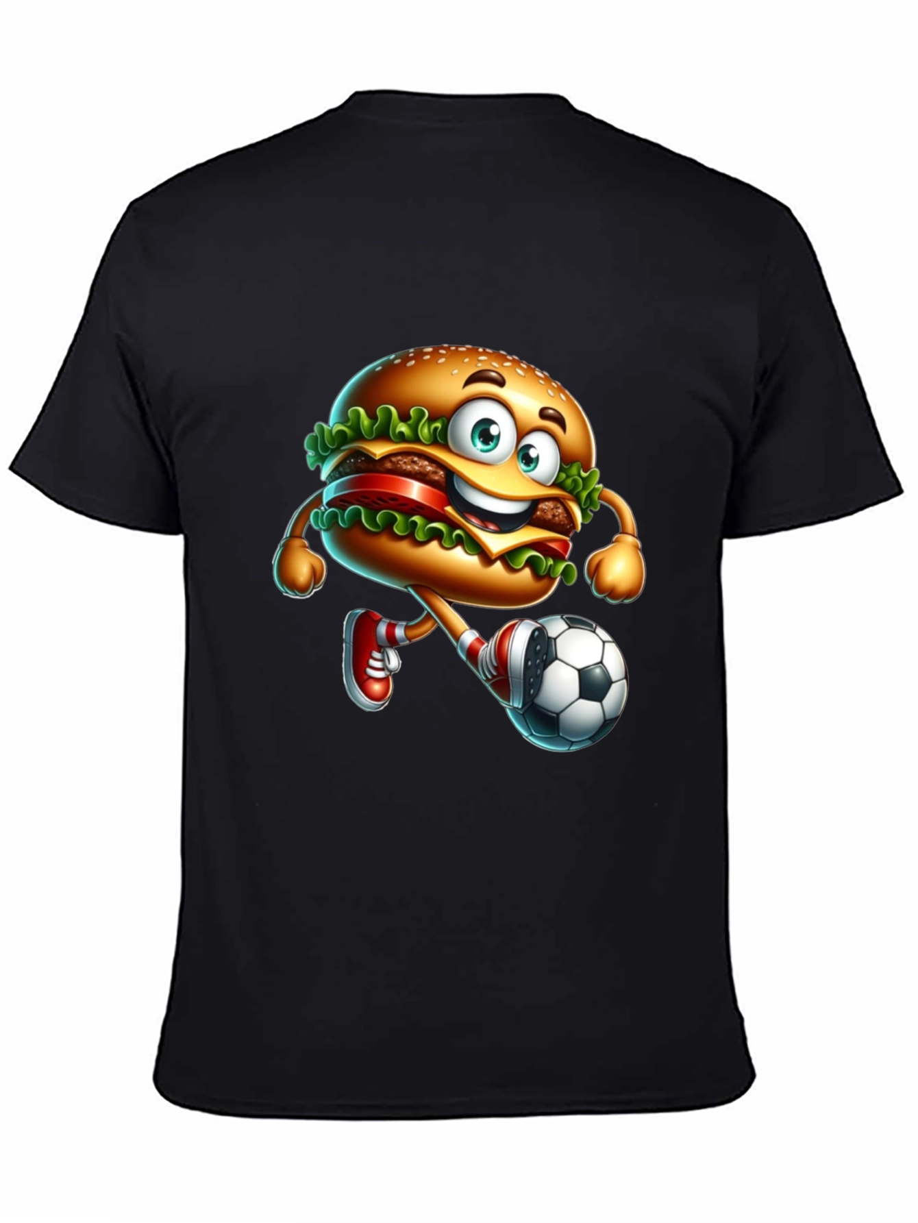 Burger Soccer Player Graphic T-Shirt