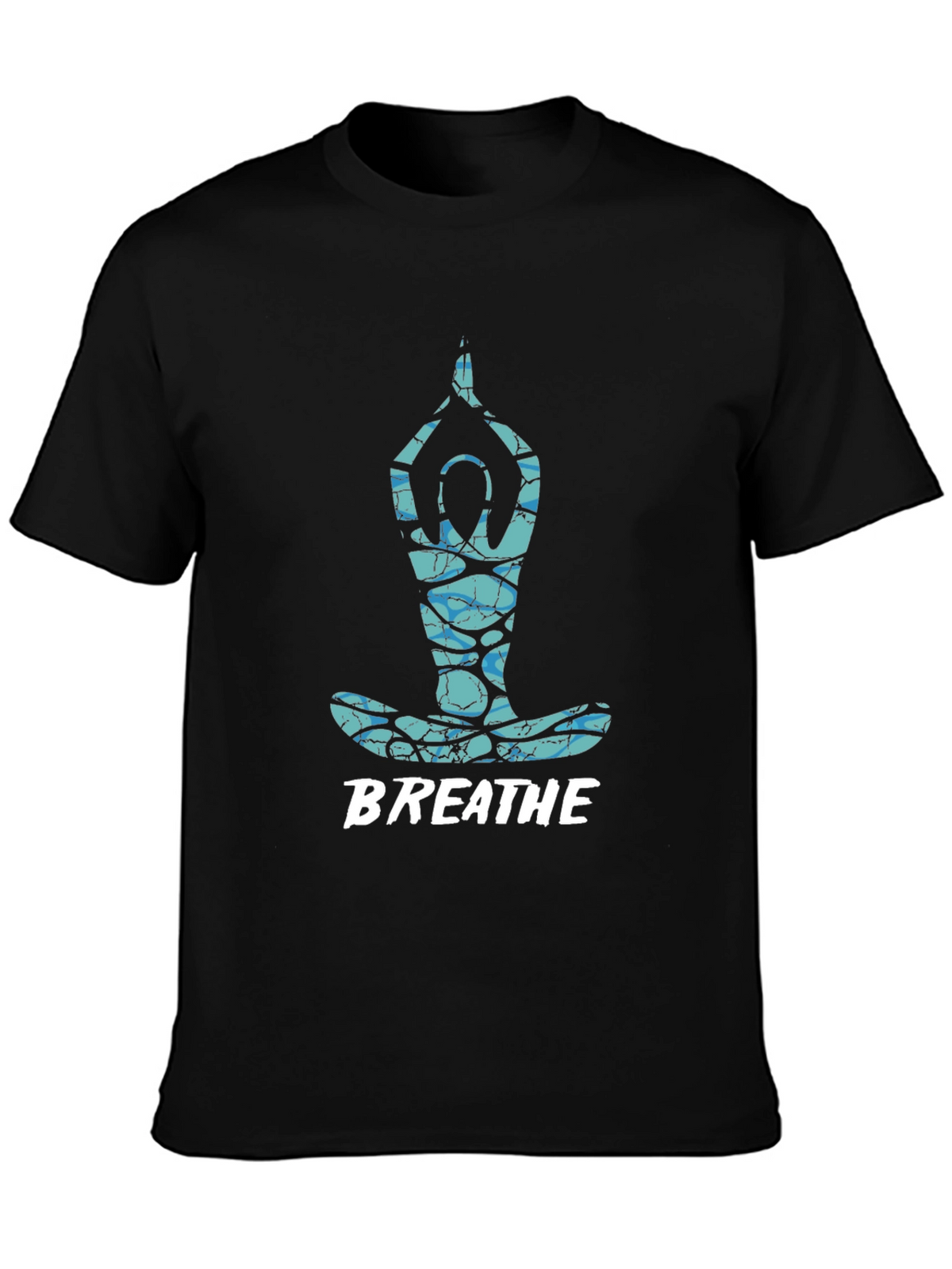 Breathe Yoga Pose Graphic Tee - Black