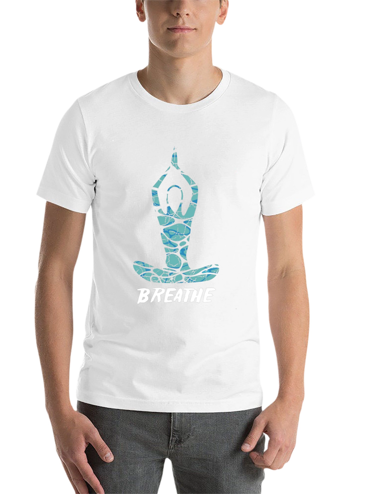 Breathe Yoga Pose Graphic Tee - Black