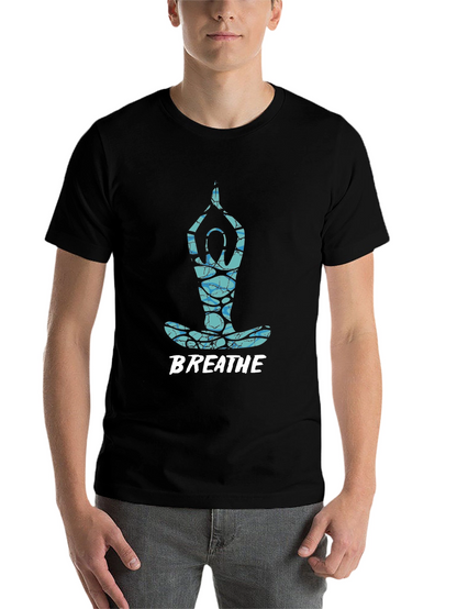 Breathe Yoga Pose Graphic Tee - Black