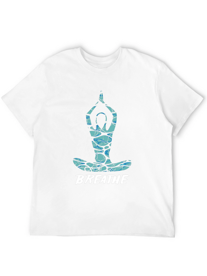 Breathe Yoga Pose Graphic Tee - Black