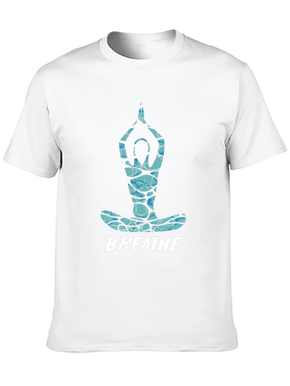 Breathe Yoga Pose Graphic Tee - Black