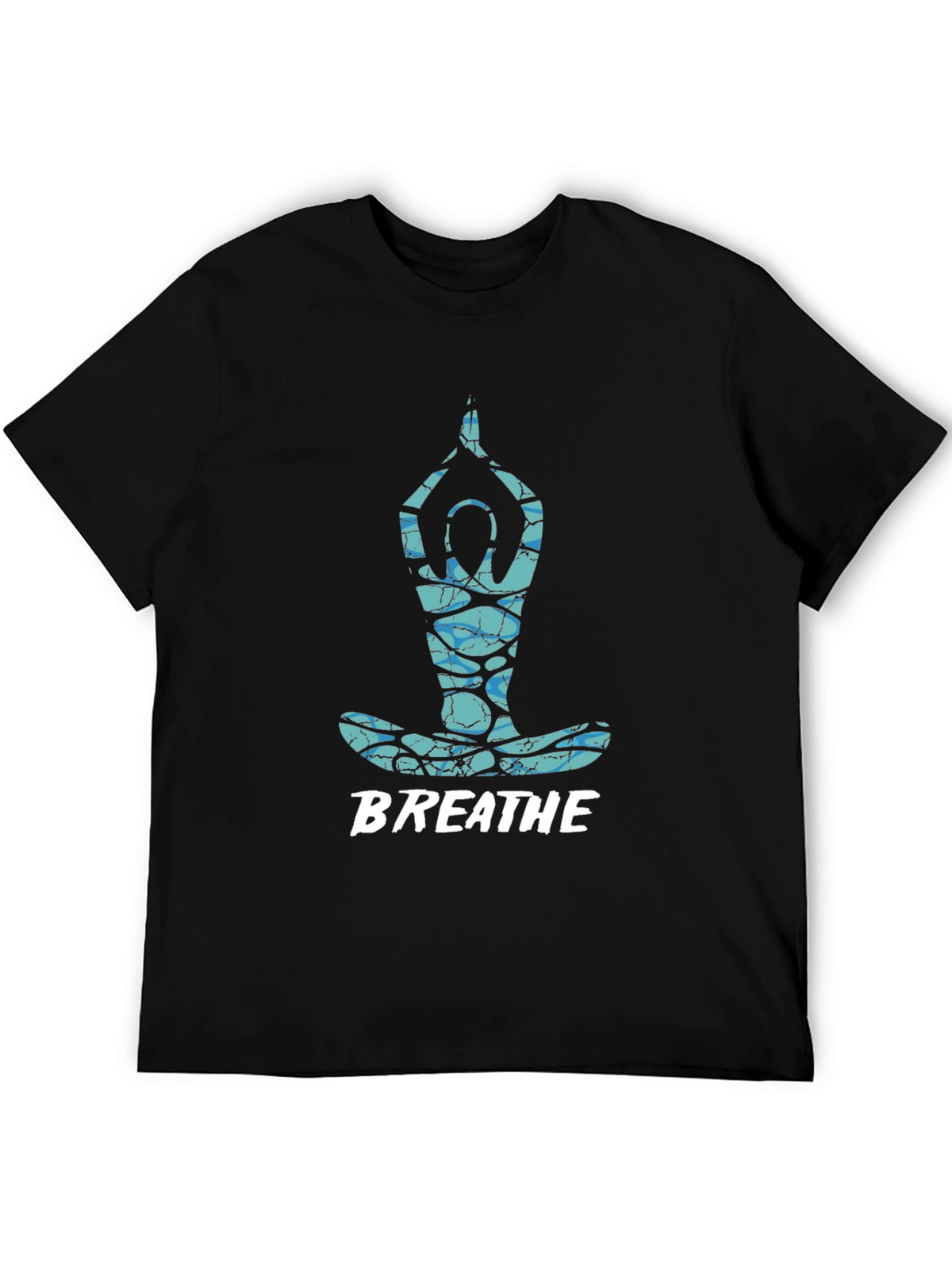 Breathe Yoga Pose Graphic Tee - Black