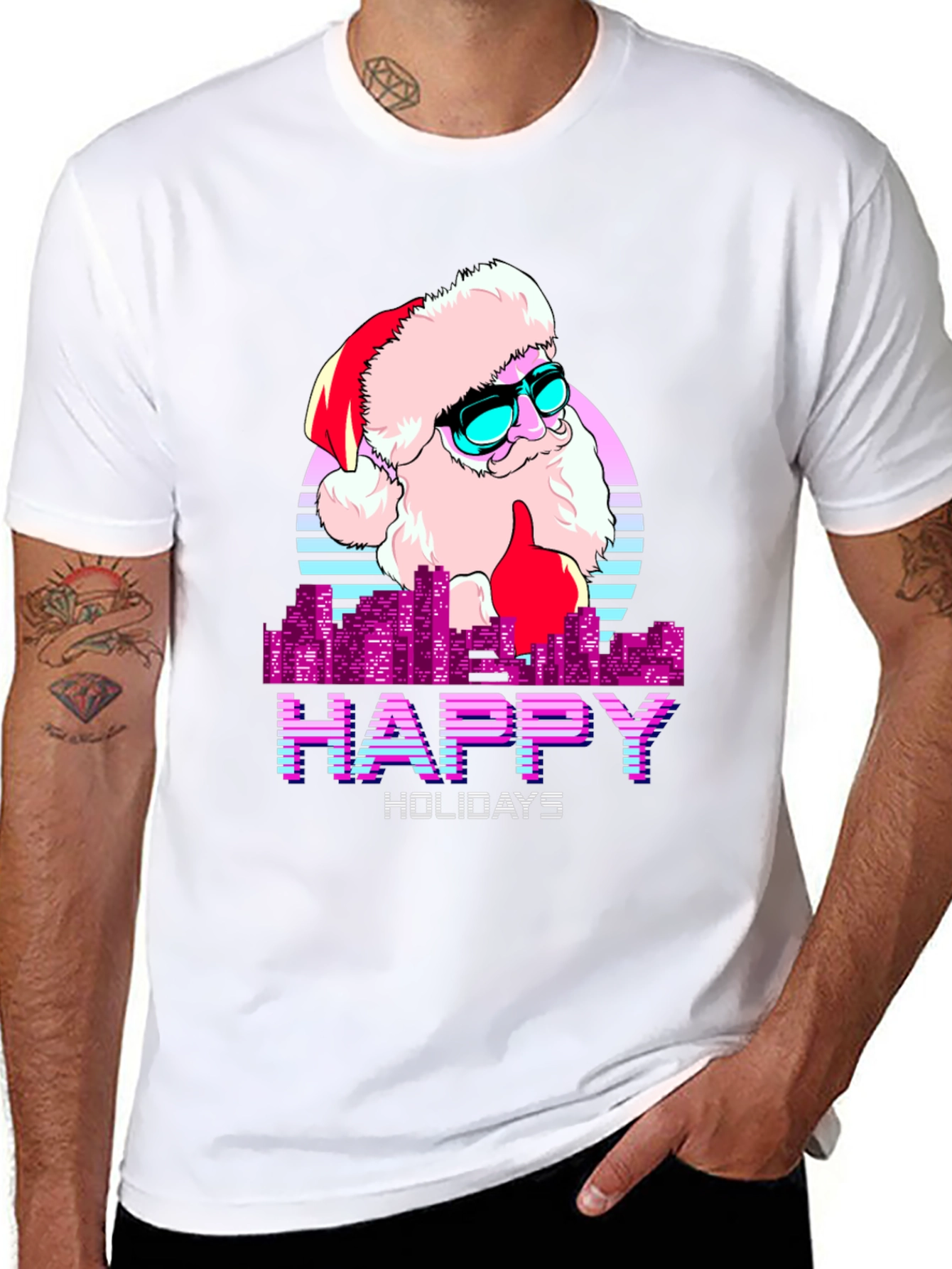 Cool Santa Happy Holidays T-Shirt