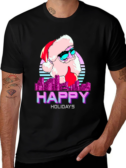 Cool Santa Happy Holidays T-Shirt