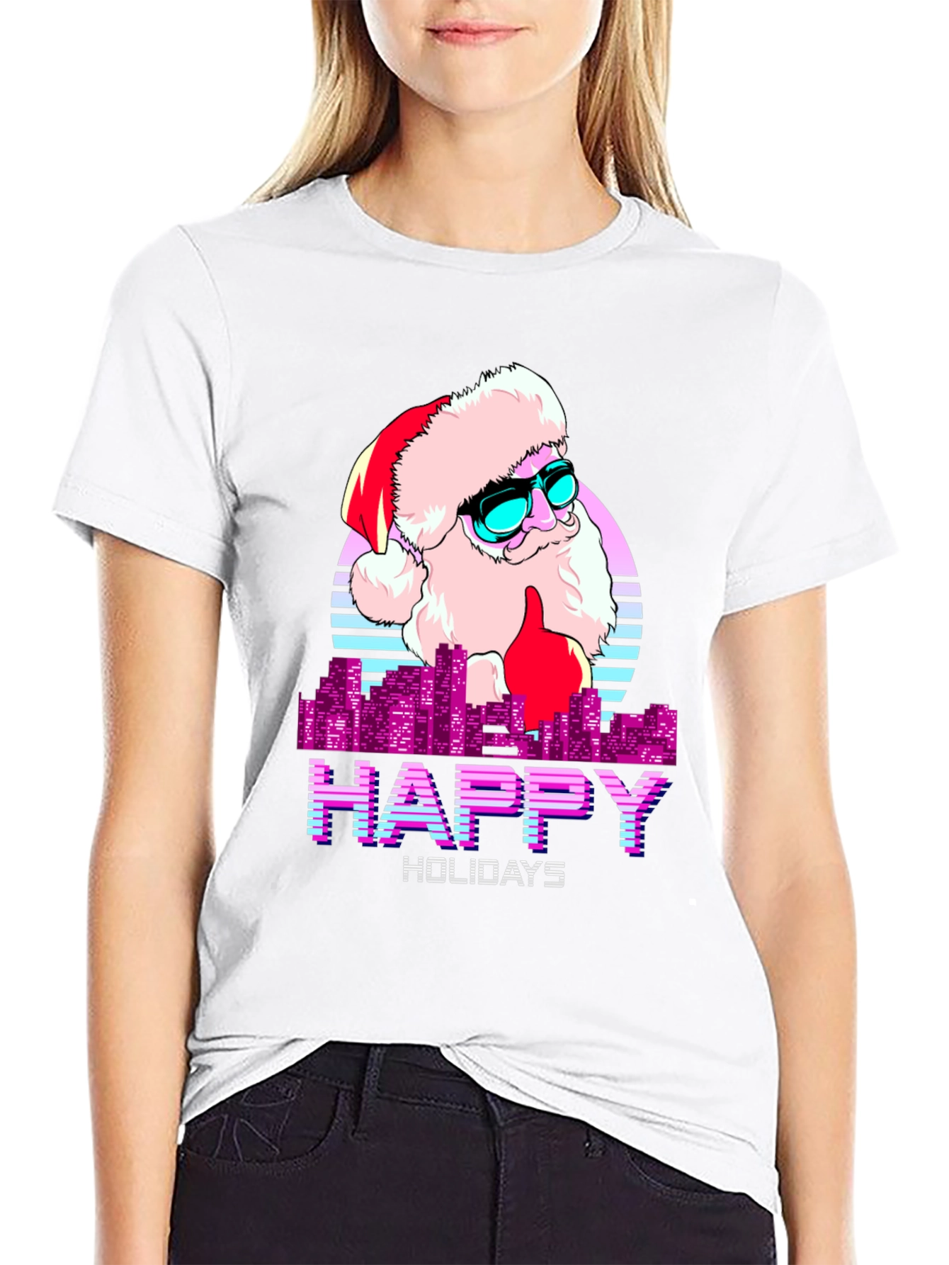 Cool Santa Happy Holidays T-Shirt