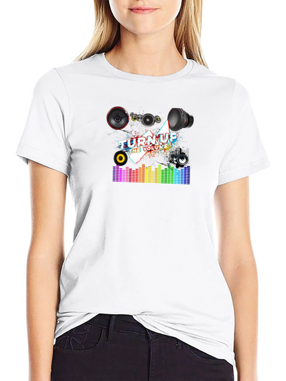 Turn Up the Volume Graphic Black T-Shirt