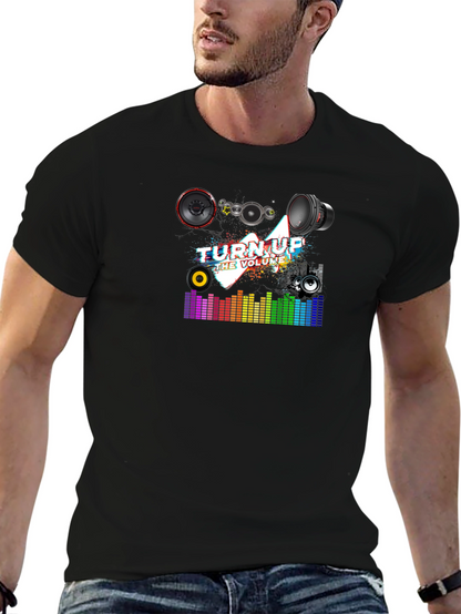 Turn Up the Volume Graphic Black T-Shirt