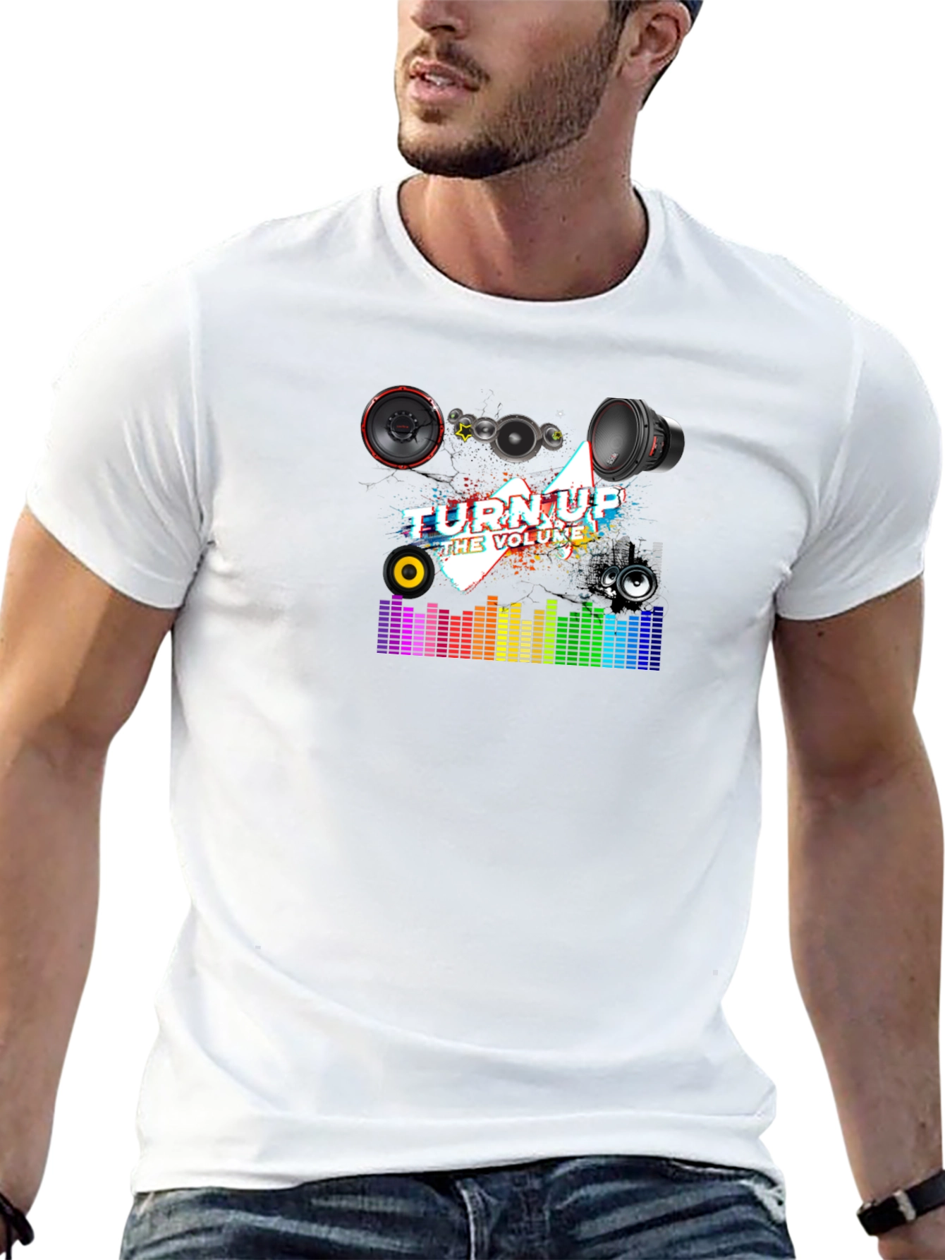 Turn Up the Volume Graphic Black T-Shirt