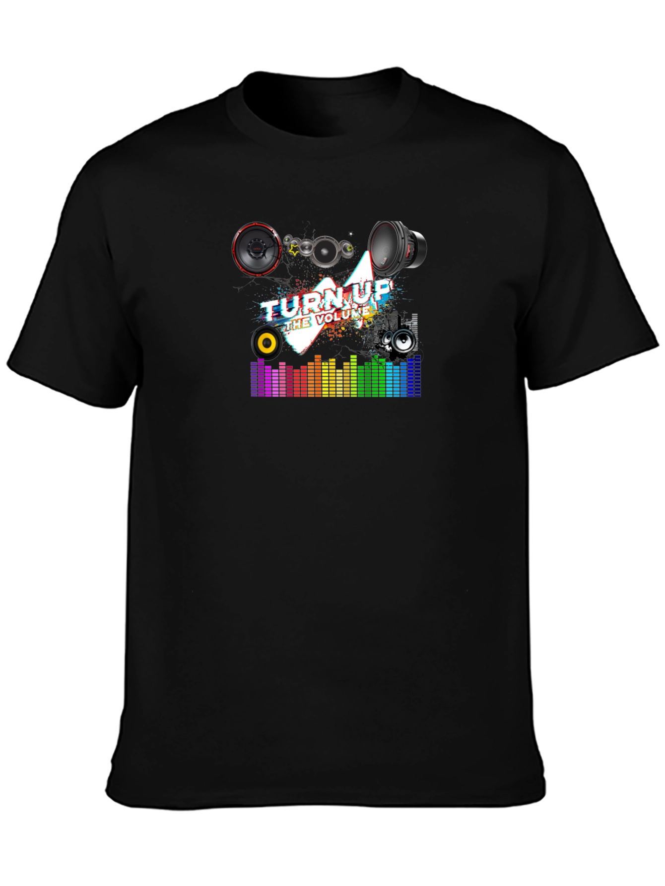 Turn Up the Volume Graphic Black T-Shirt