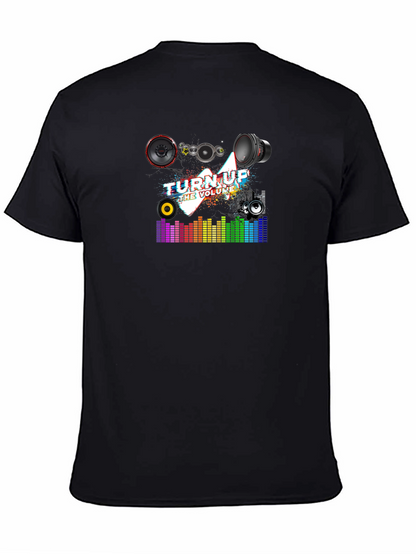 Turn Up the Volume Graphic Black T-Shirt