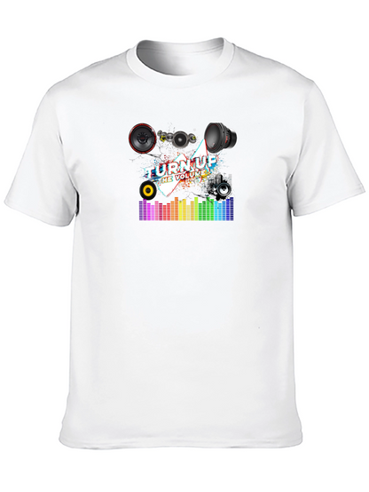 Turn Up the Volume Graphic Black T-Shirt