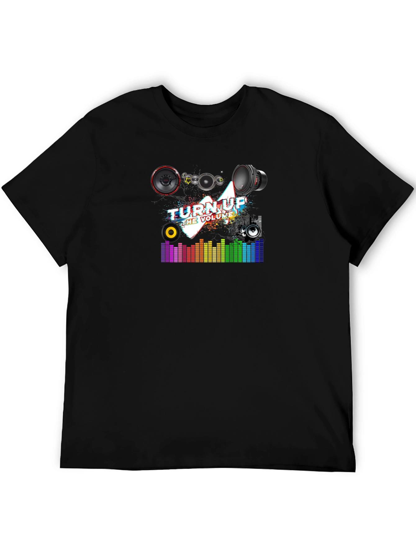 Turn Up the Volume Graphic Black T-Shirt