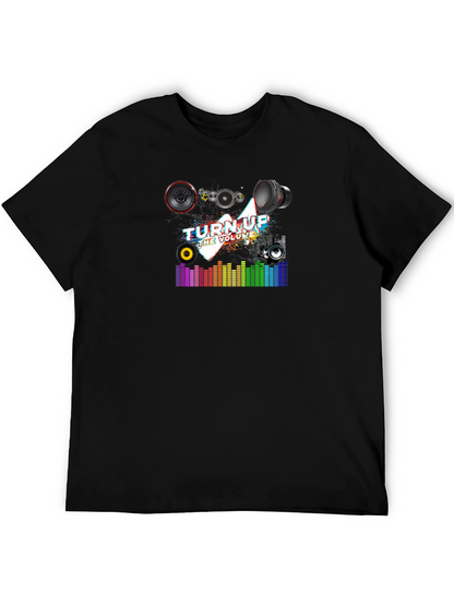 Turn Up the Volume Graphic Black T-Shirt