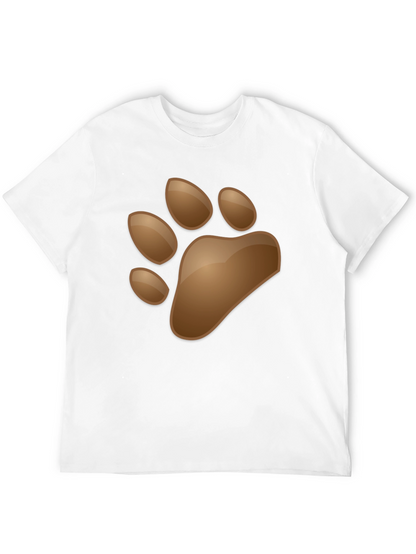Mens Black T-Shirt with Animal Paw Print