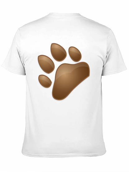 Mens Black T-Shirt with Animal Paw Print
