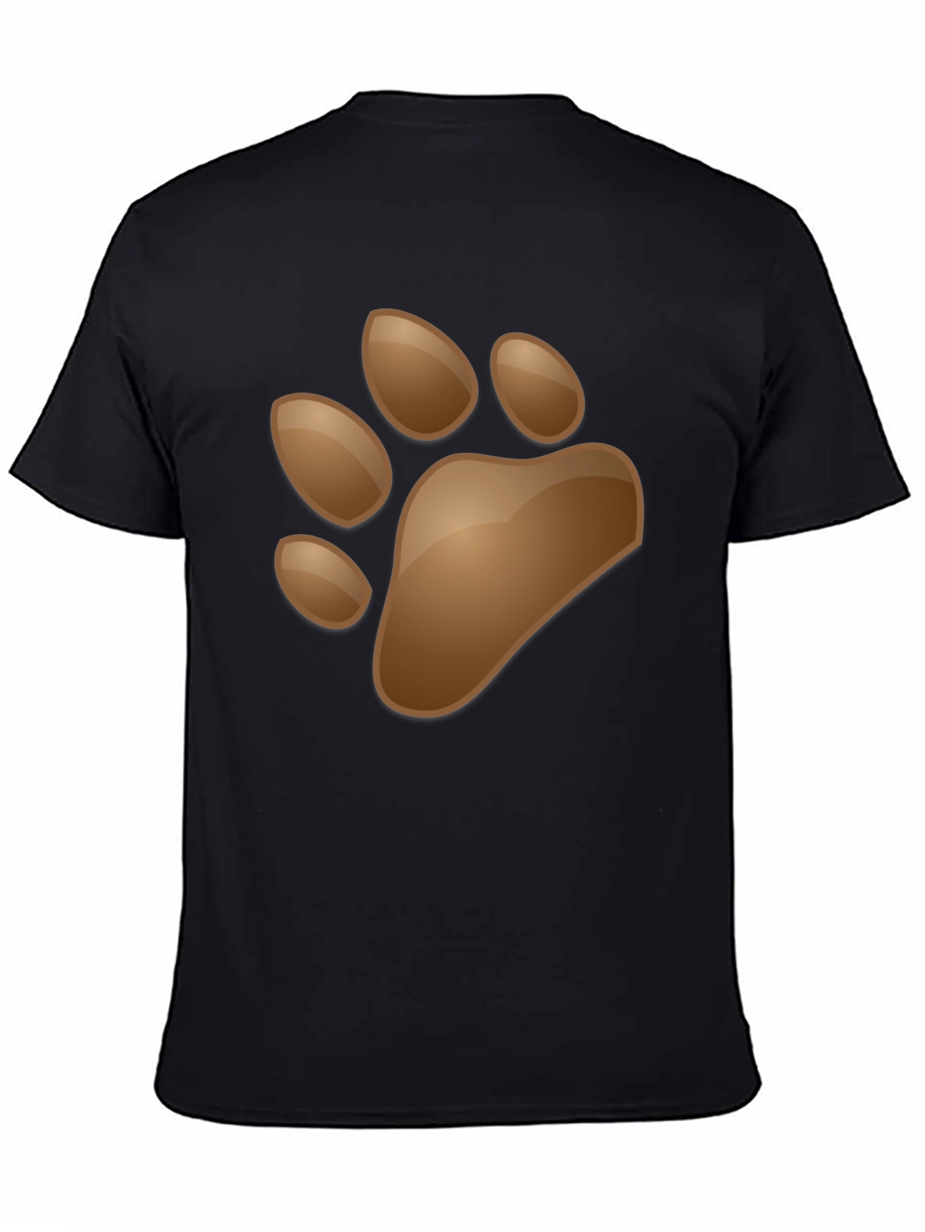 Mens Black T-Shirt with Animal Paw Print