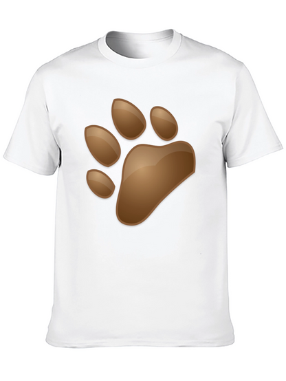 Mens Black T-Shirt with Animal Paw Print