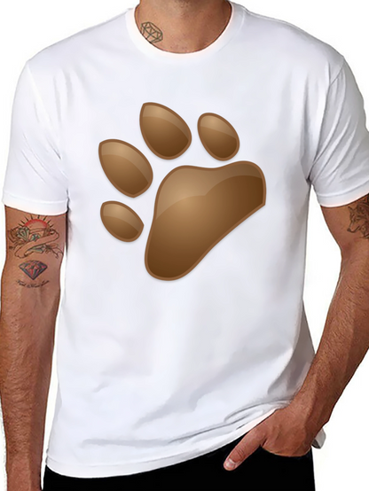 Mens Black T-Shirt with Animal Paw Print