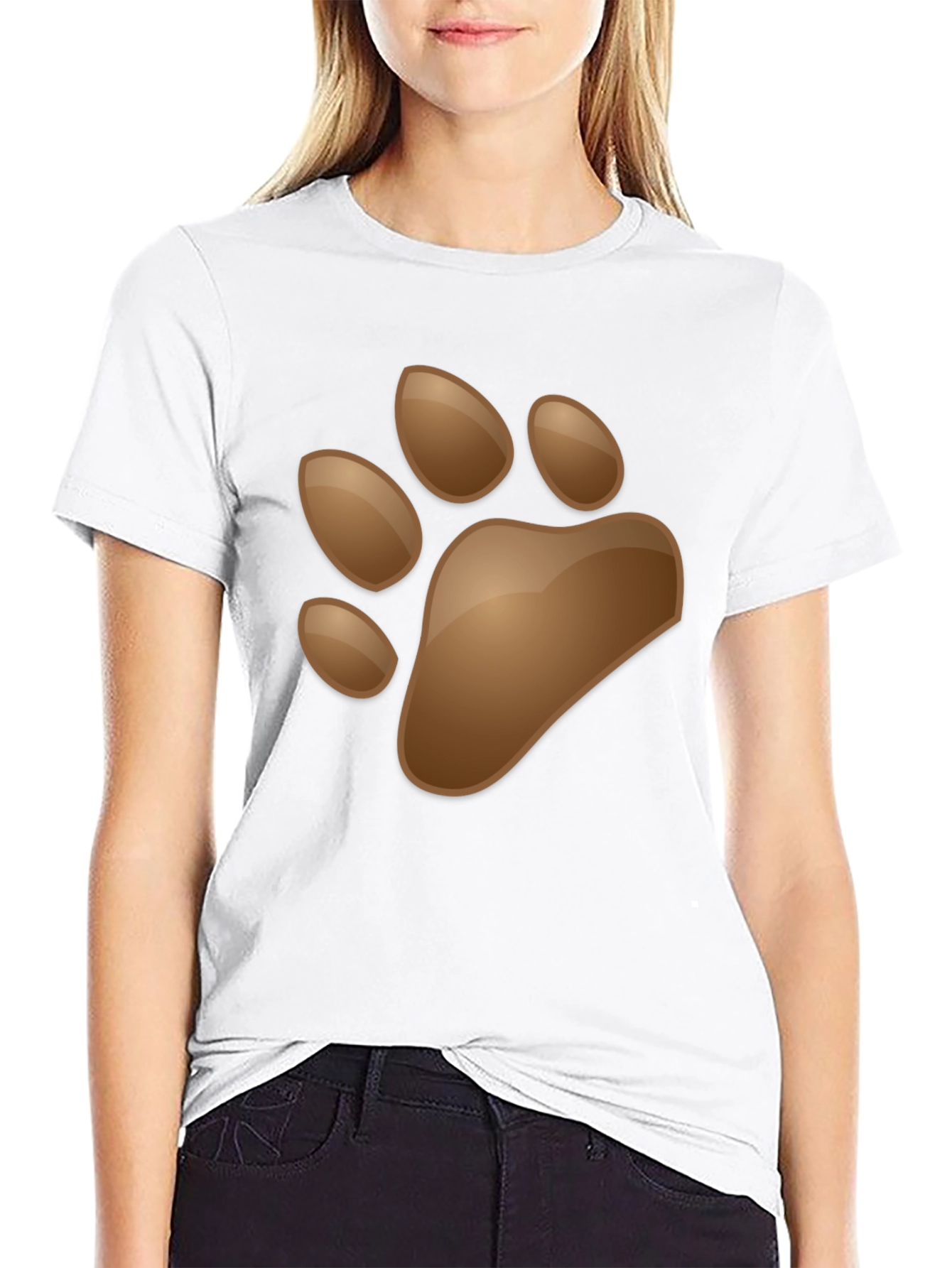 Mens Black T-Shirt with Animal Paw Print