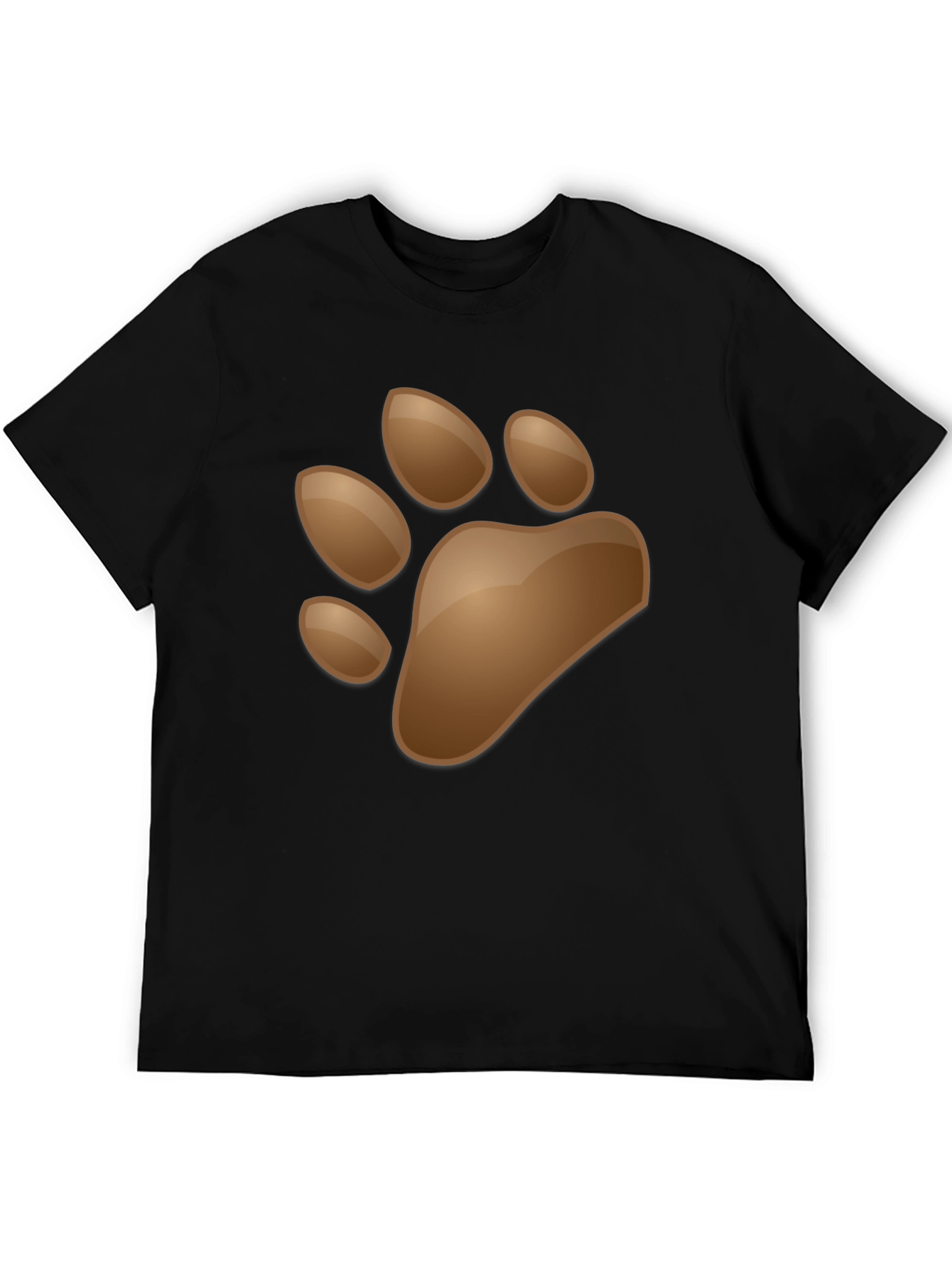 Mens Black T-Shirt with Animal Paw Print