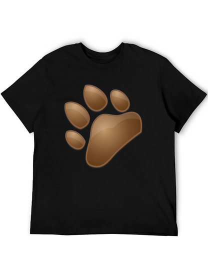 Mens Black T-Shirt with Animal Paw Print