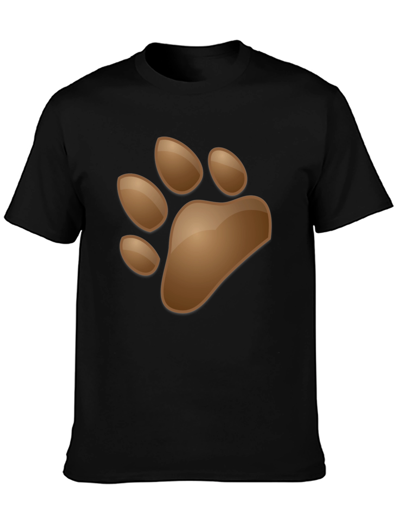 Mens Black T-Shirt with Animal Paw Print