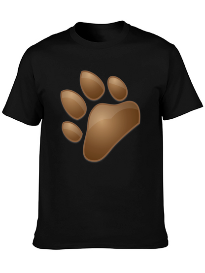 Mens Black T-Shirt with Animal Paw Print