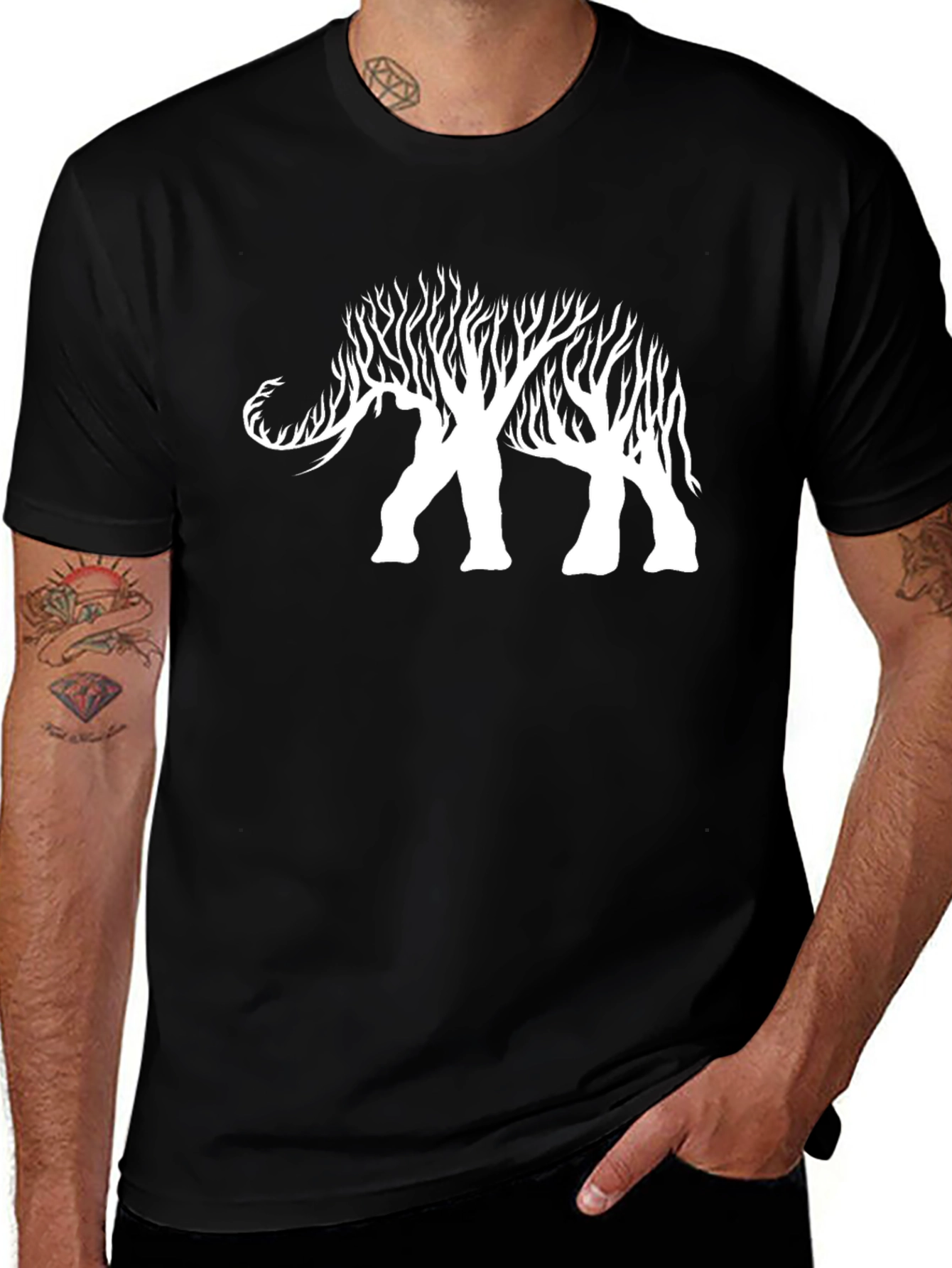 Elephant Tree Graphic Tee - Black