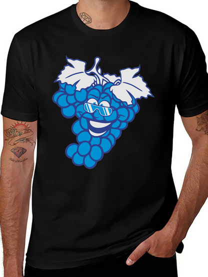 Cool Grape Cartoon Graphic T-Shirt