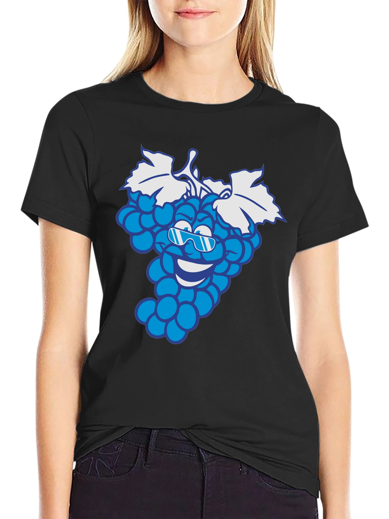 Cool Grape Cartoon Graphic T-Shirt