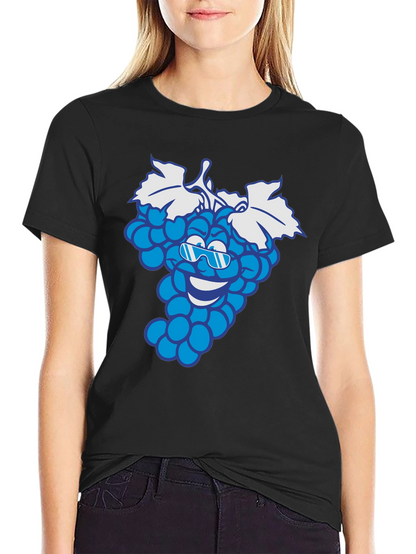 Cool Grape Cartoon Graphic T-Shirt