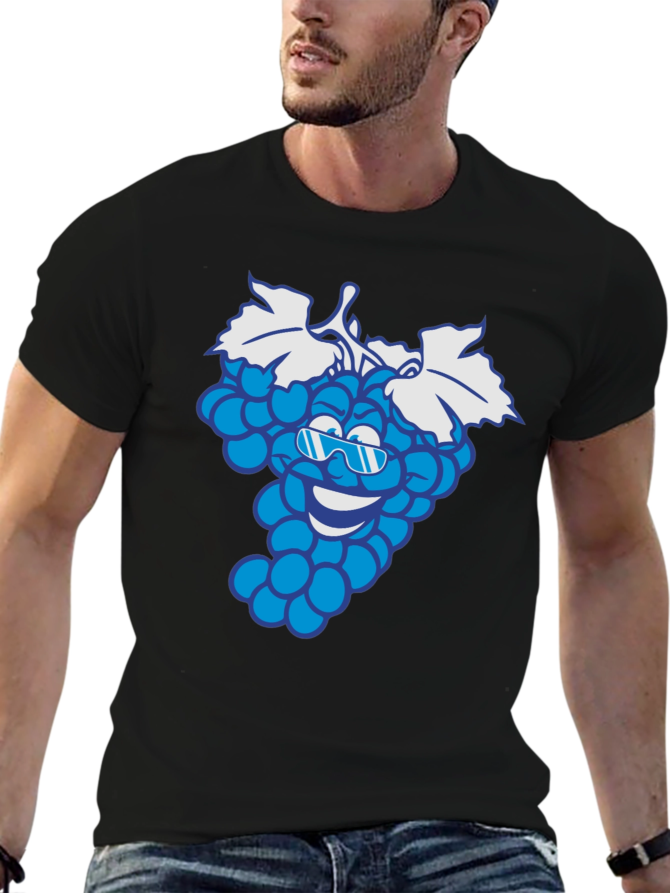 Cool Grape Cartoon Graphic T-Shirt