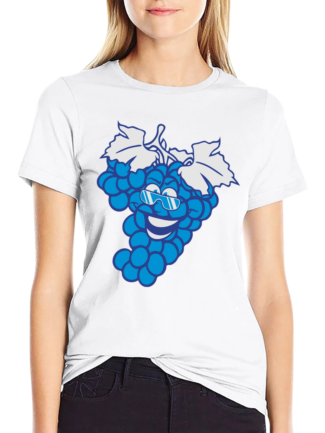 Cool Grape Cartoon Graphic T-Shirt