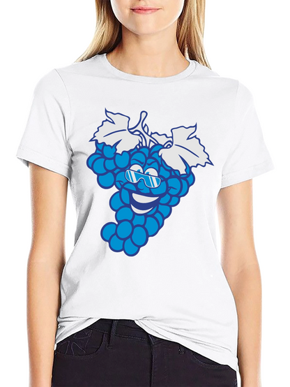 Cool Grape Cartoon Graphic T-Shirt