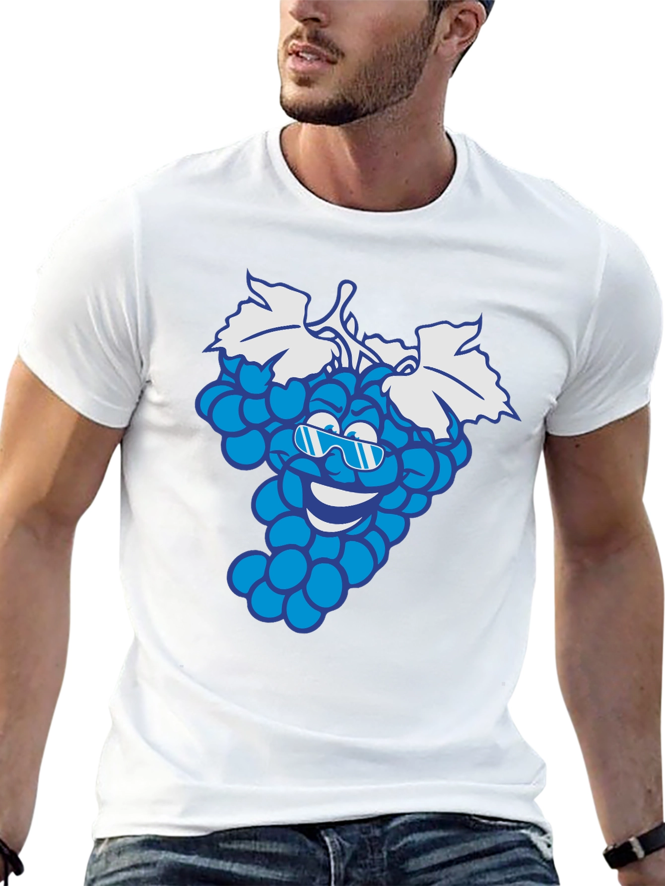 Cool Grape Cartoon Graphic T-Shirt