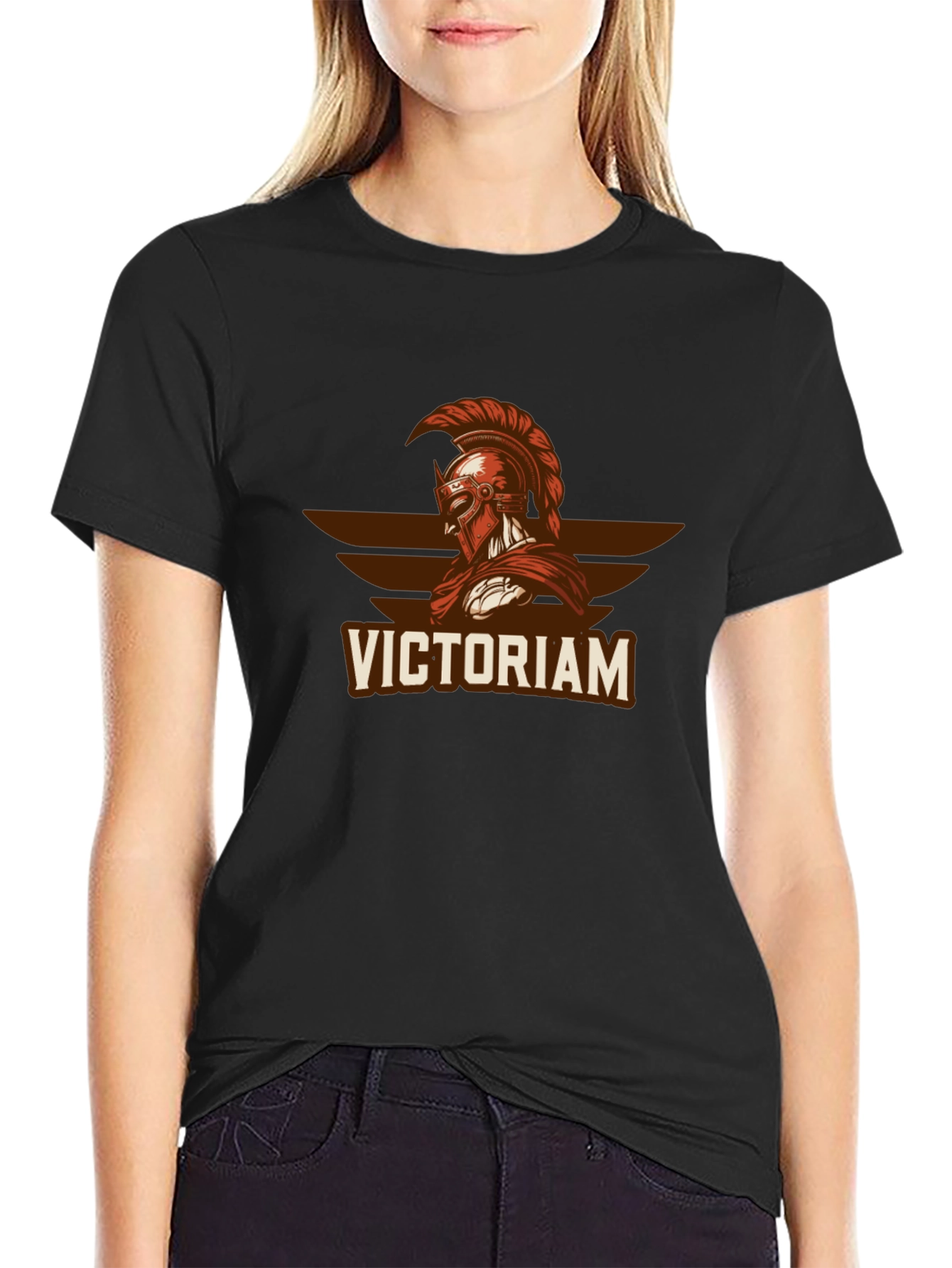 Victorian Spartan Graphic T-Shirt - Black