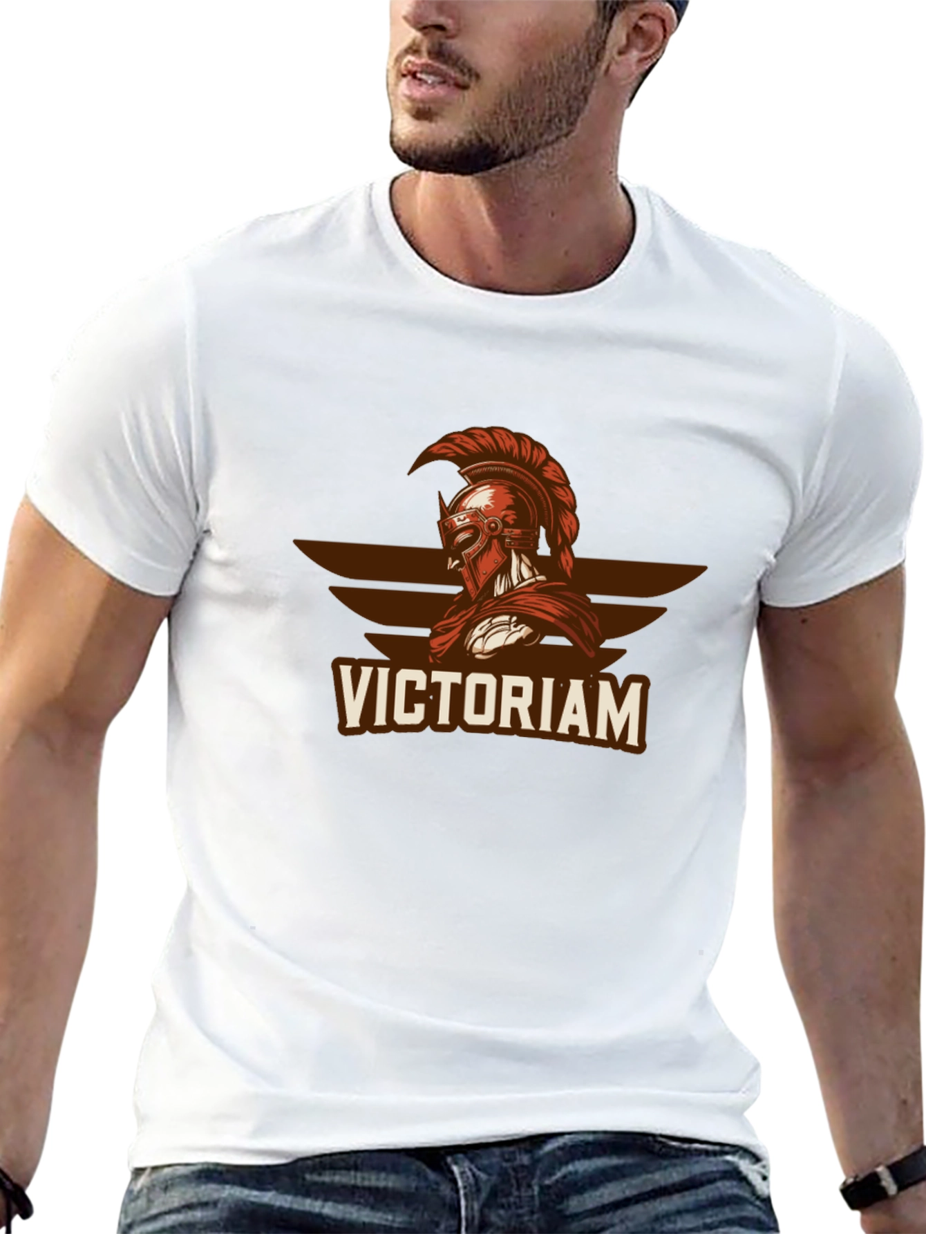 Victorian Spartan Graphic T-Shirt - Black