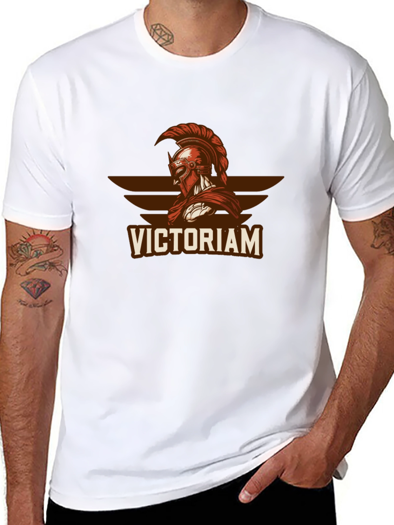 Victorian Spartan Graphic T-Shirt - Black