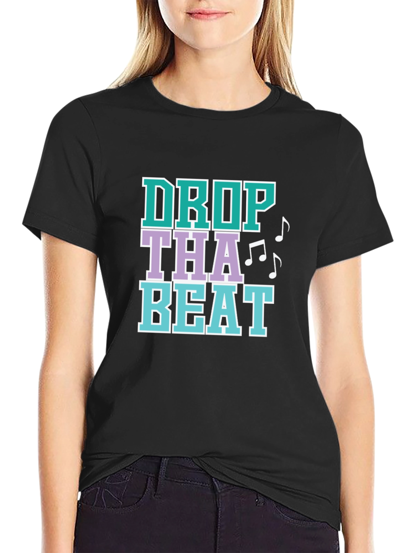 Drop That Beat Graphic Tee - Black Cotton