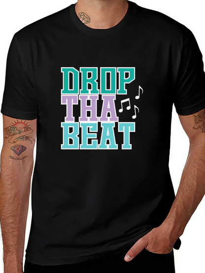 Drop That Beat Graphic Tee - Black Cotton