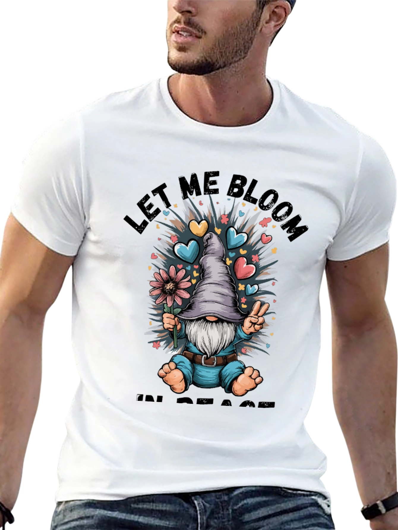Let Me Bloom In Peace T-Shirt Gnome Graphic Tee