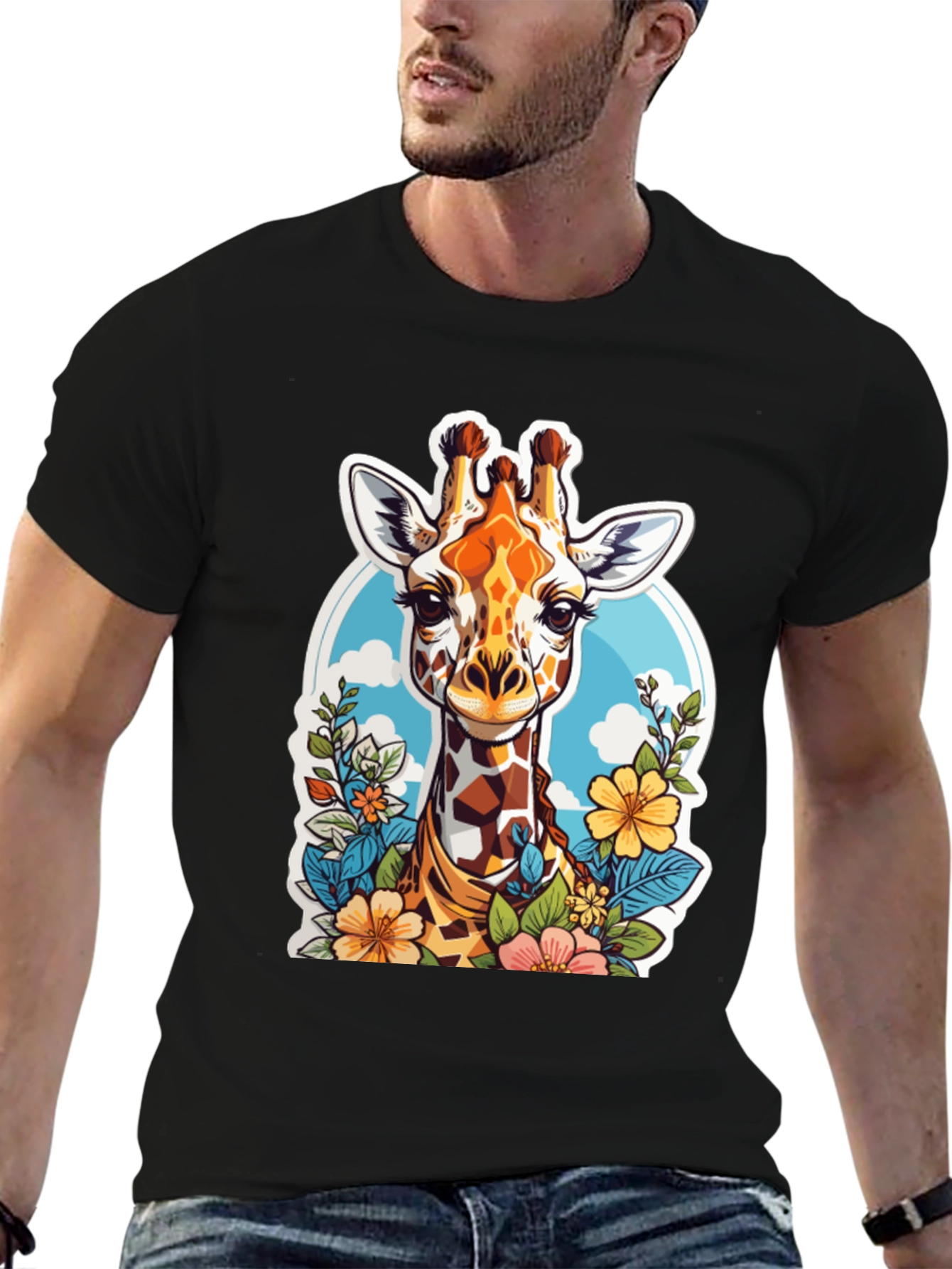 Giraffe Floral Graphic Tee - Unisex