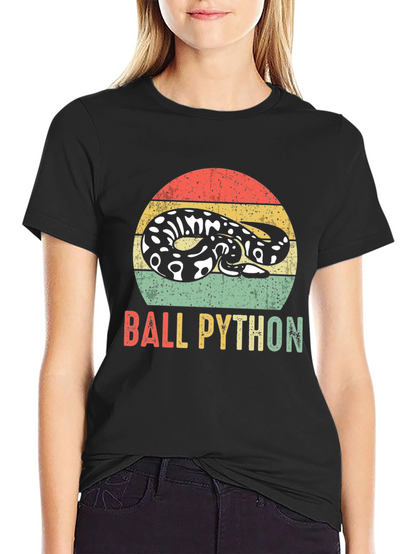 Retro Ball Python T-Shirt - Snake Lover Tee