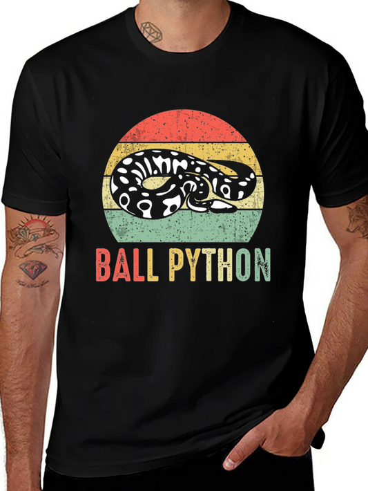 Retro Ball Python T-Shirt - Snake Lover Tee