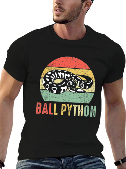 Retro Ball Python T-Shirt - Snake Lover Tee