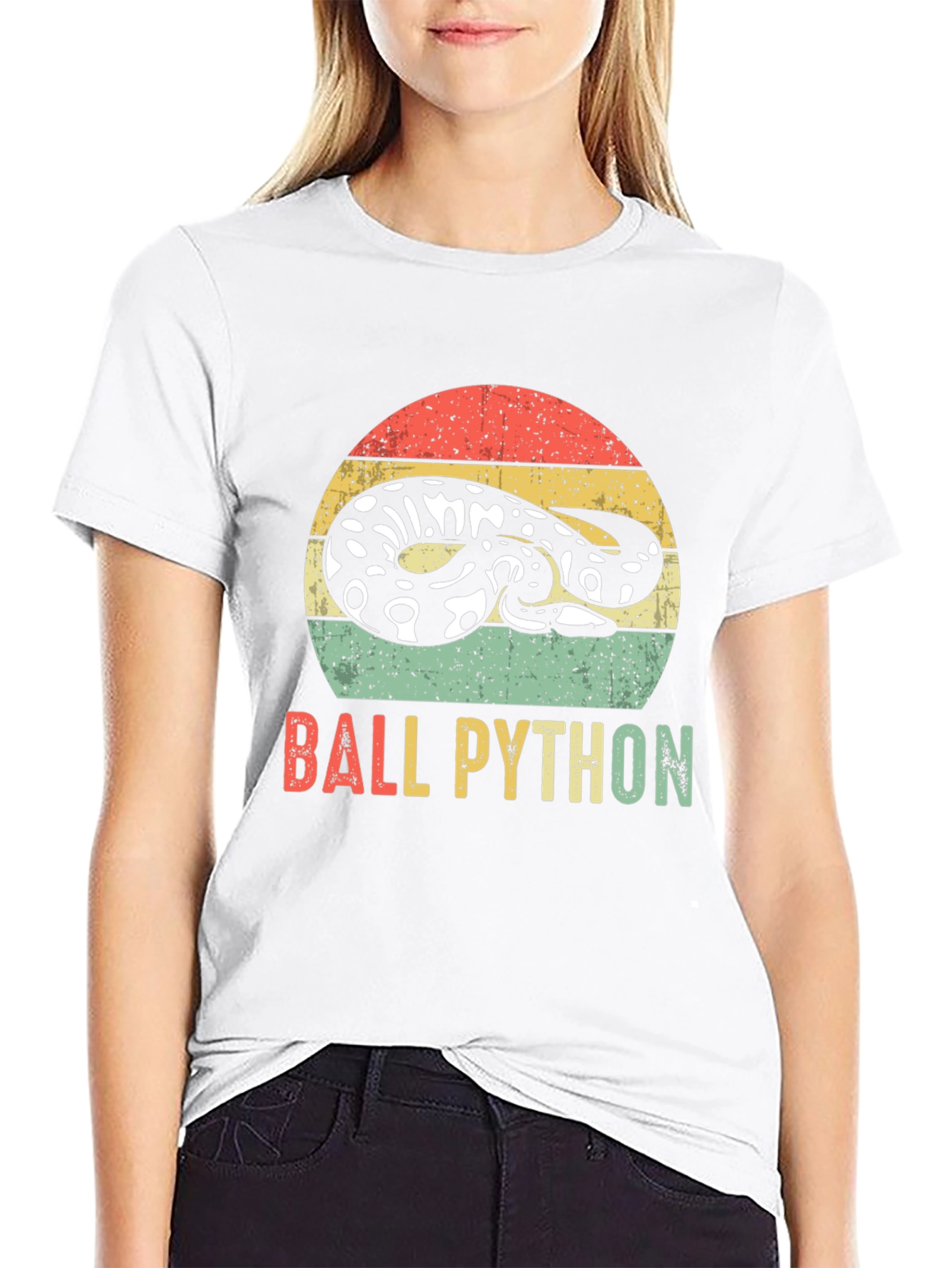 Retro Ball Python T-Shirt - Snake Lover Tee