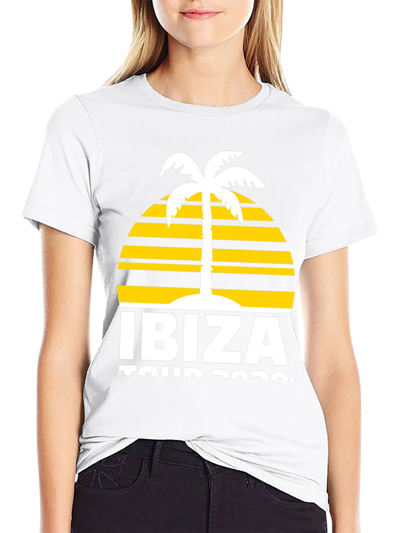 Ibiza Tour 2020 Graphic T-Shirt - Palm Tree Design