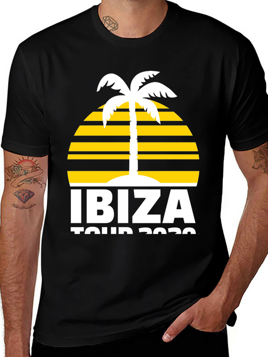 Ibiza Tour 2020 Graphic T-Shirt - Palm Tree Design